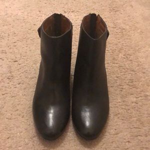 Black leather booties